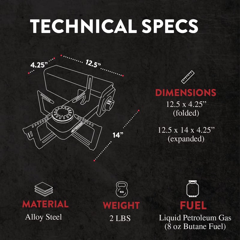 GasOne GS-8300 - Camp Stove Compact Butane Stove with Carrying Case - Foldable Portable Stove - Image 2